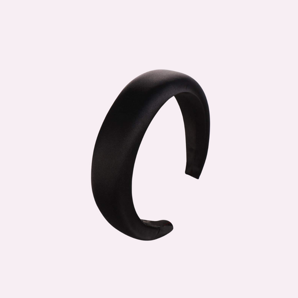 Cintillo Acolchado Negro Satin